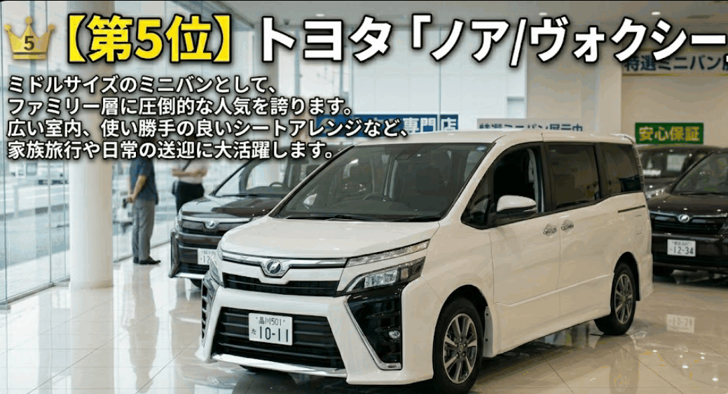 中古車売れ筋ランキング第5位 トヨタ「ノア / ヴォクシー」